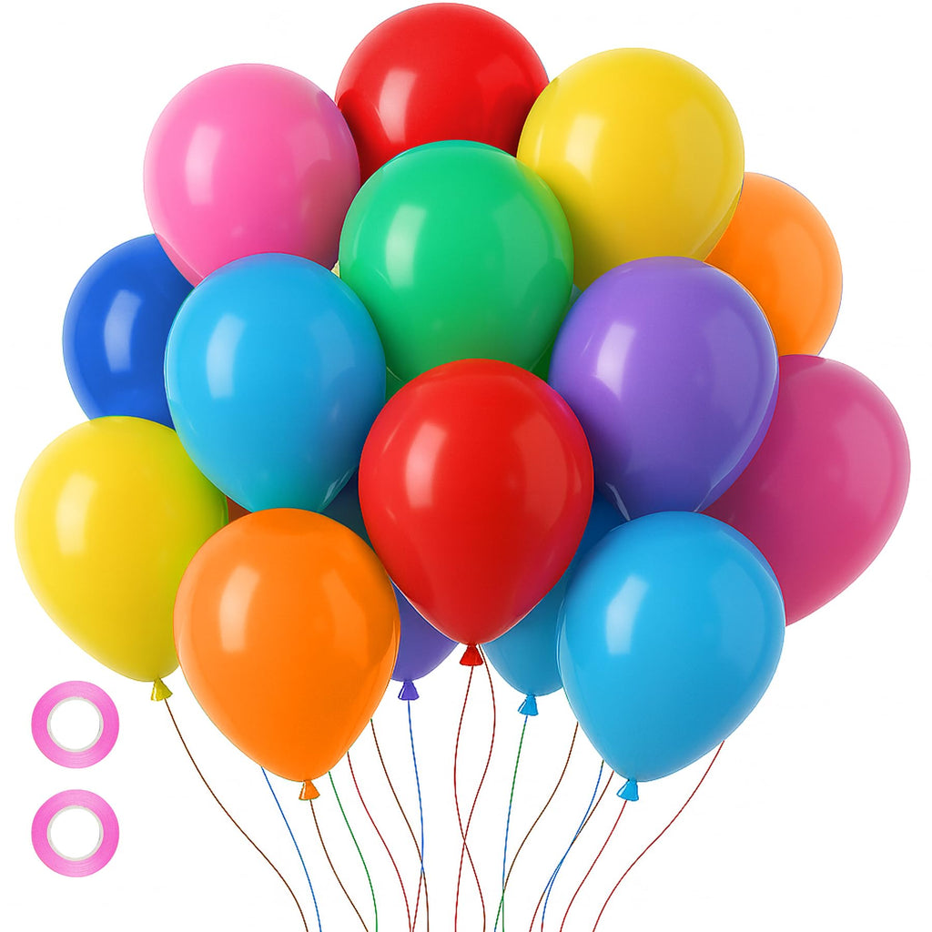 Voircoloria 105pcs Rainbow Balloons – 12inch Latex Party Kit