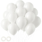 Voircoloria 105pcs White Balloons, 12inch Party Balloons for Birthday, Baby Shower, Graduation, Wedding