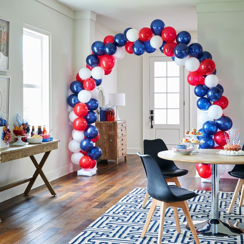 Voircoloria 130pcs Red White Blue Balloons Set – 5/10/12/18in Party Decor