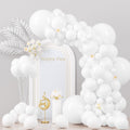 Voircoloria 130pcs White Latex Balloons — 5 Sizes for Parties (18in, 12in, 10in, 5in)