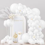Voircoloria 130pcs White Latex Balloons — 5 Sizes for Parties (18in, 12in, 10in, 5in)