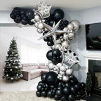 Voircoloria 130pcs Black Balloons Set – 5, 10, 12 & 18 Inch Latex Party Balloons
