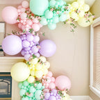Voircoloria 130pcs Pastel Balloon Garland Kit – Macaron Latex Balloons (5in, 10in, 12in, 18in)