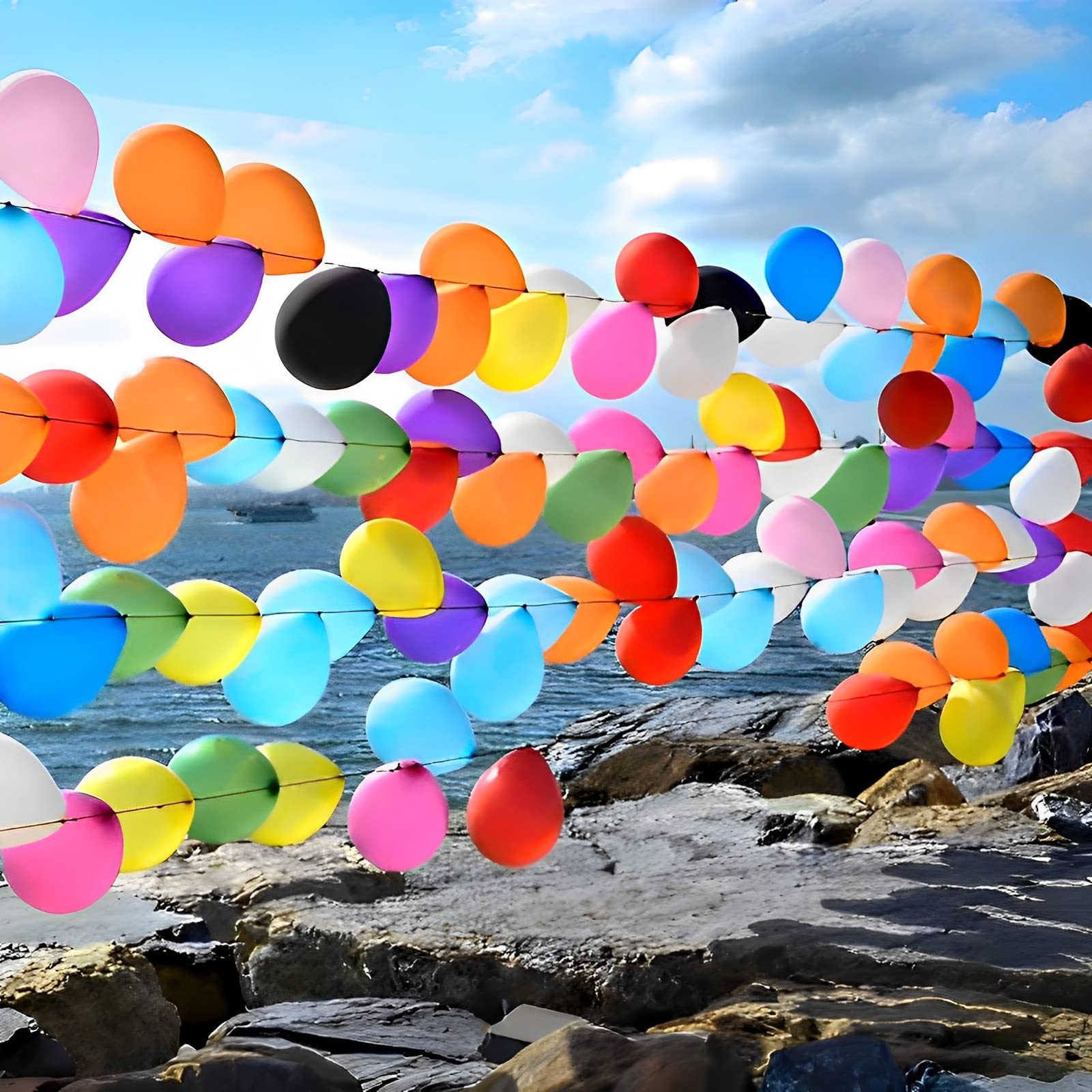 Voircoloria 105pcs Rainbow Balloons – 12inch Latex Party Kit