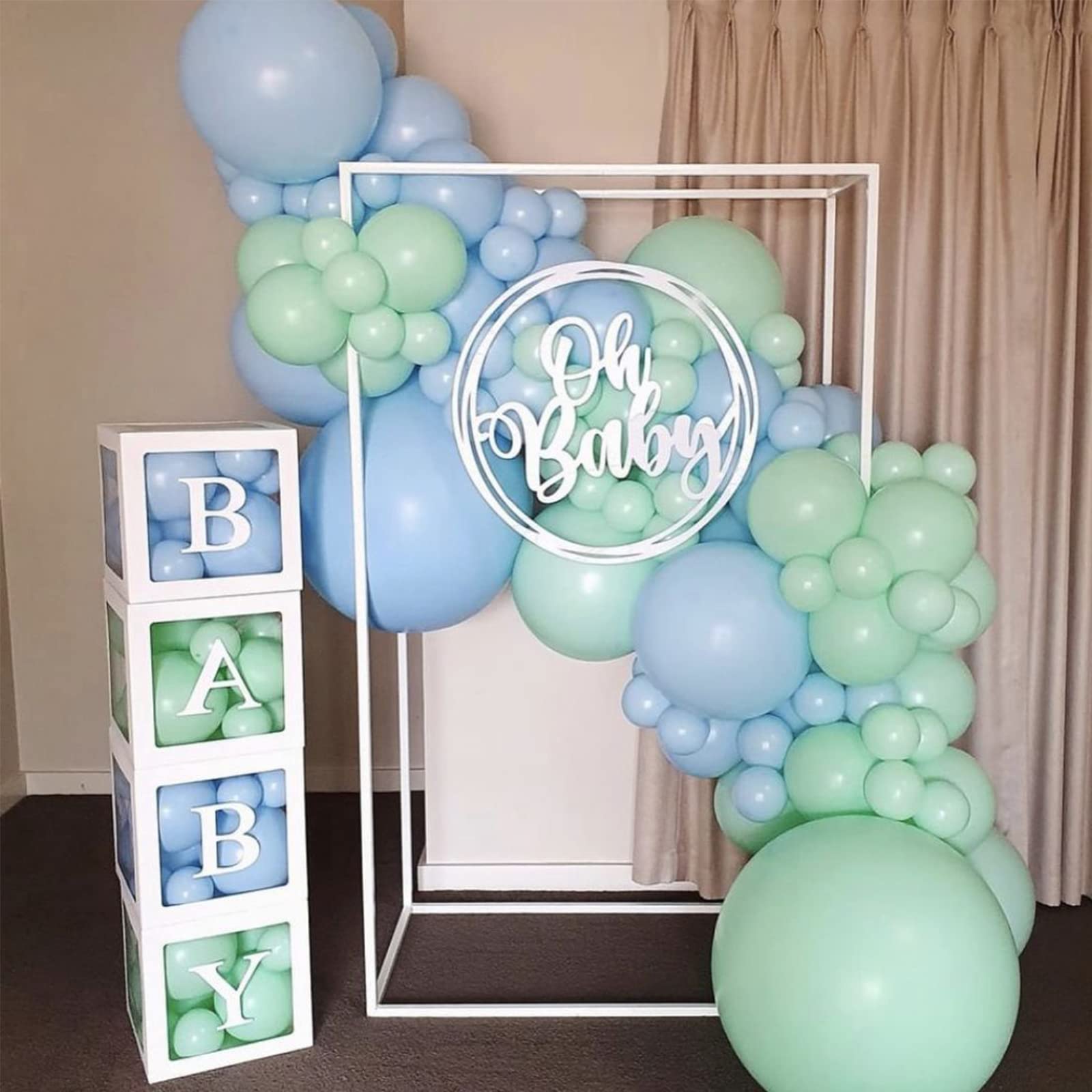 Voircoloria Mint Green Balloons Set – 130pcs in 4 Sizes (18in, 12in, 10in, 5in) for Birthday, Baby Shower, Wedding Decor