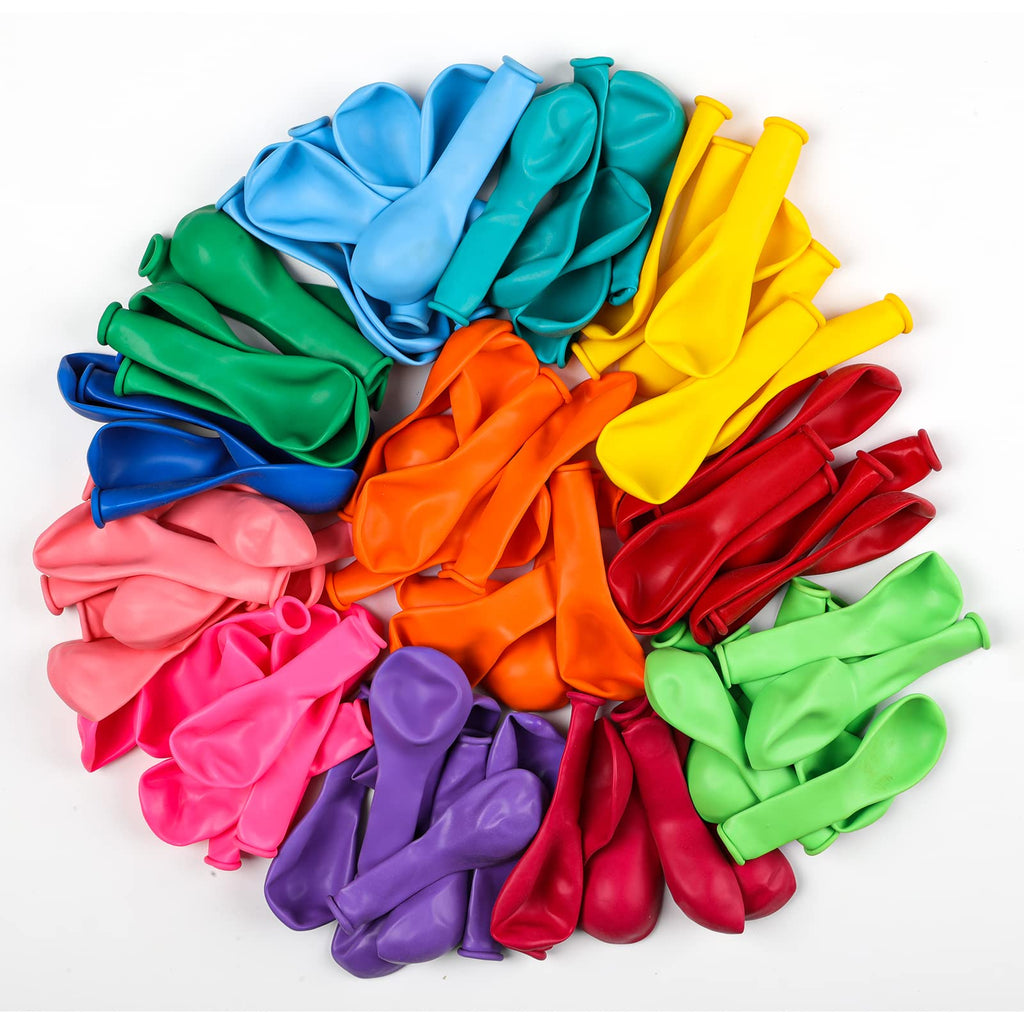 Voircoloria 105pcs Rainbow Balloons – 12inch Latex Party Kit