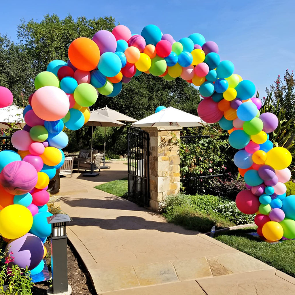 Voircoloria 105pcs Rainbow Balloons – 12inch Latex Party Kit