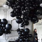 Voircoloria 130pcs Black Balloons Set – 5, 10, 12 & 18 Inch Latex Party Balloons