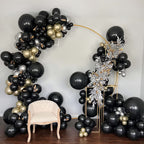 Voircoloria 130pcs Black Balloons Set – 5, 10, 12 & 18 Inch Latex Party Balloons