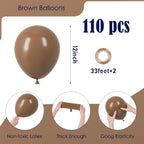 Voircoloria 110pcs Brown Latex Balloons 12inch – Graduation, Wedding & Birthday Decor