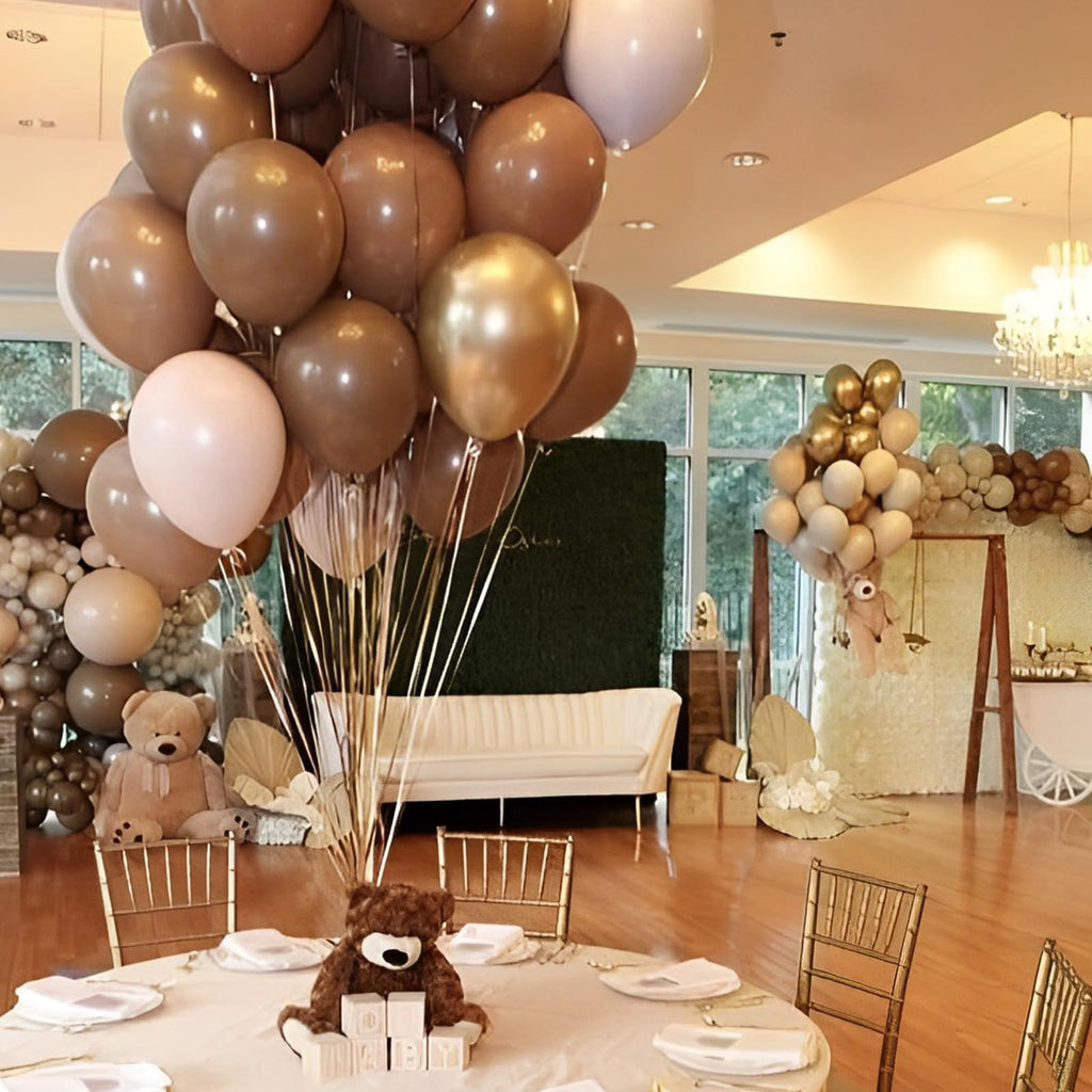 Voircoloria 110pcs Brown Latex Balloons 12inch – Graduation, Wedding & Birthday Decor