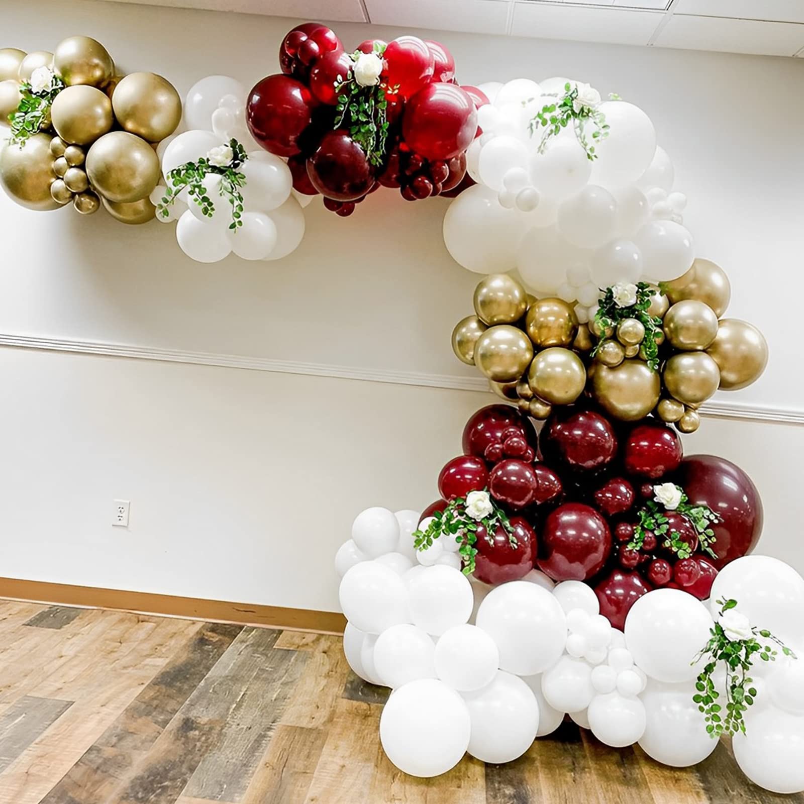 Voircoloria Burgundy Balloons Kit – 130pc Party Decor for Weddings & More