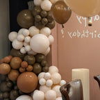 Voircoloria 130pcs Brown Balloons Set - 5in, 10in, 12in, 18in Latex Party Balloons