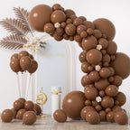 Voircoloria 130pcs Brown Balloons Set - 5in, 10in, 12in, 18in Latex Party Balloons