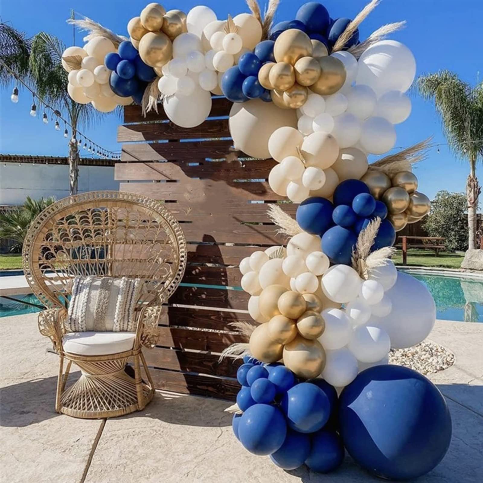 Voircoloria 130pcs Navy Blue Balloons Set – 5-inch, 10-inch, 12-inch, 18-inch for Parties