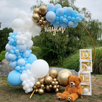 Voircoloria 130pcs Light Blue Balloons – 18in, 12in, 10in, 5in Baby Blue Party Decorations