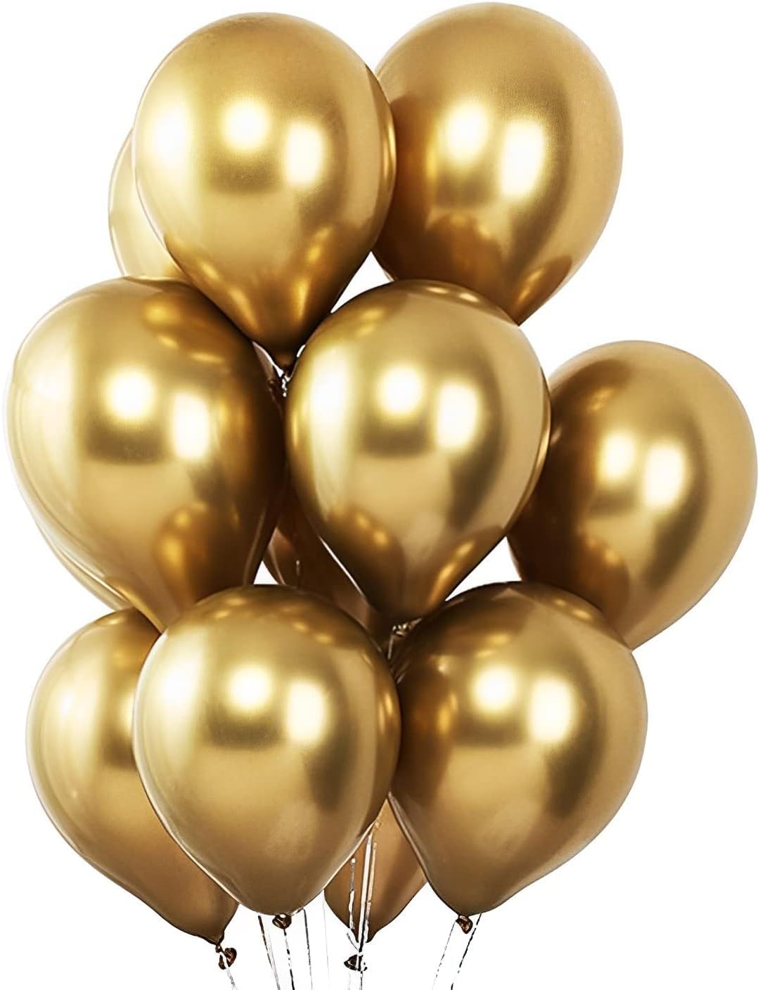 Voircoloria Metallic Gold Balloons – 66-Pack 12-Inch Chrome Gold Latex Party Balloons