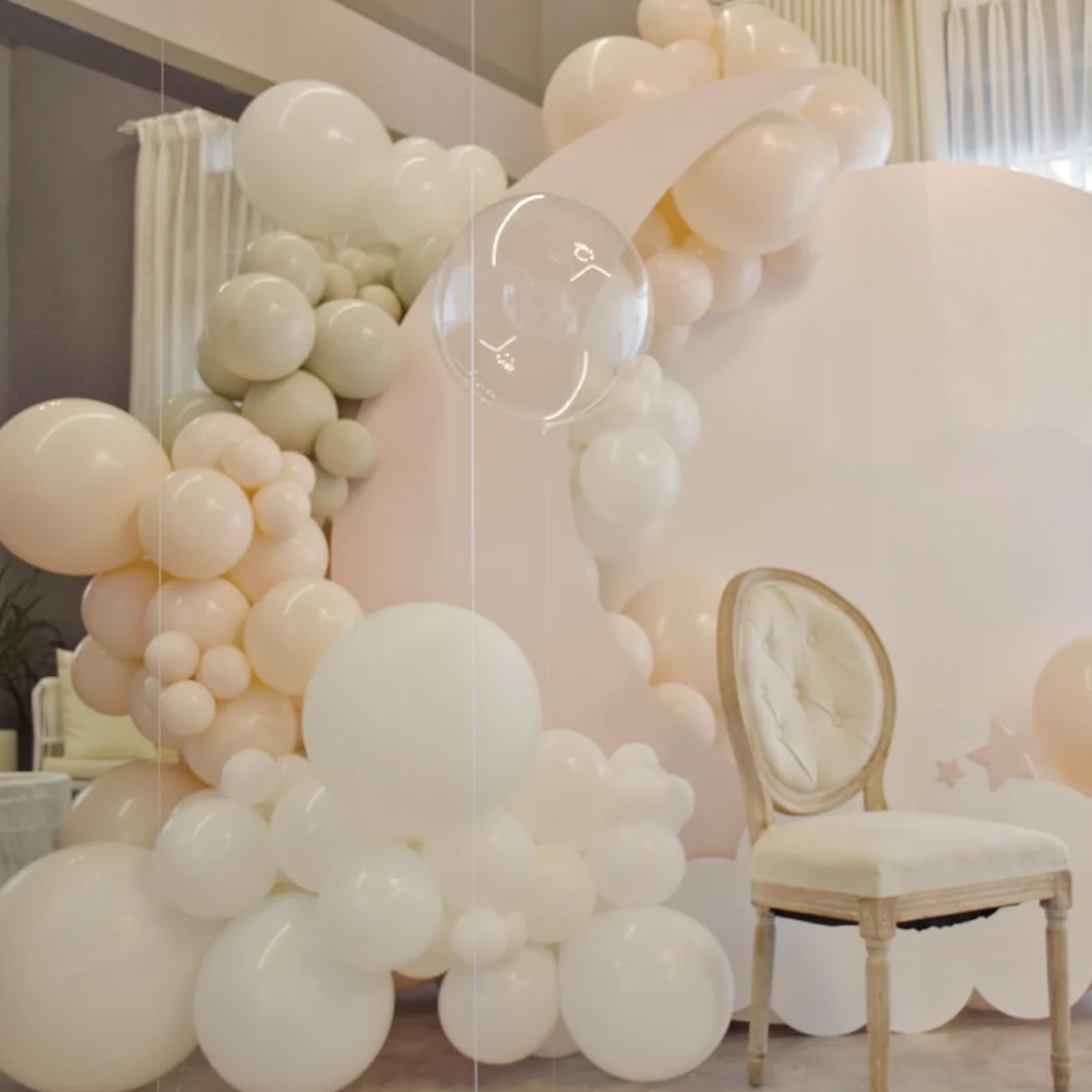 Voircoloria 105pcs Ivory Balloons – Premium Matte Latex for All Celebrations