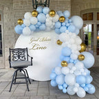 Voircoloria 130pcs Light Blue Balloons – 18in, 12in, 10in, 5in Baby Blue Party Decorations
