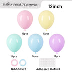 Voircoloria Pastel Balloons 66-Pack, 12" Macaron Latex Party Balloons for Graduation, Weddings & More