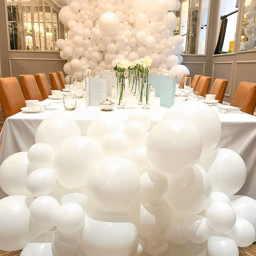 Voircoloria 105pcs White Balloons, 12inch Party Balloons for Birthday, Baby Shower, Graduation, Wedding