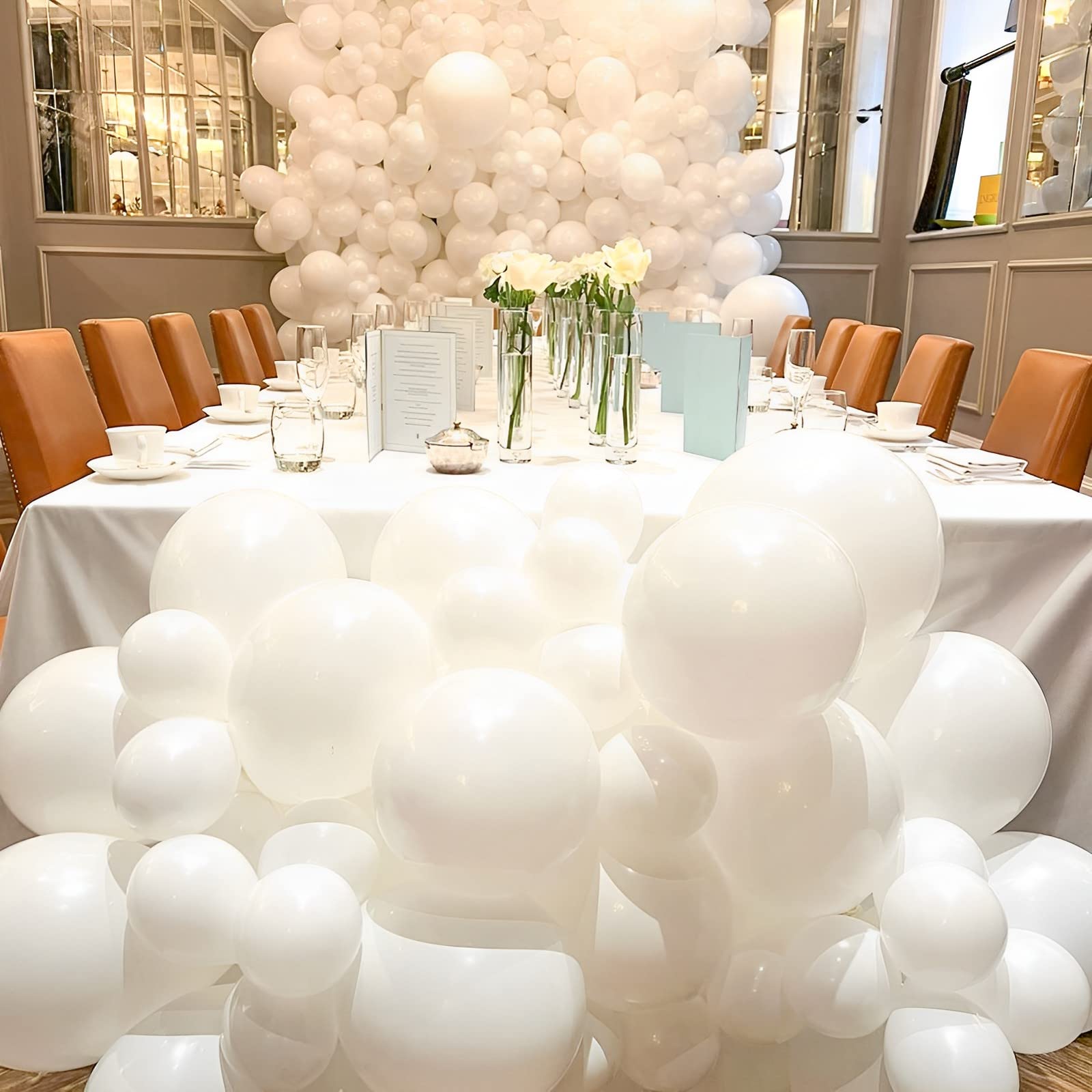 Voircoloria 105pcs White Balloons, 12inch Party Balloons for Birthday, Baby Shower, Graduation, Wedding