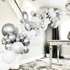Voircoloria 130pcs Metallic Silver Balloon Garland Arch Kit – Chrome Balloons for Graduation, Birthday, Baby Shower, Wedding