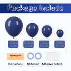 Voircoloria 130pcs Navy Blue Balloons Set – 5-inch, 10-inch, 12-inch, 18-inch for Parties