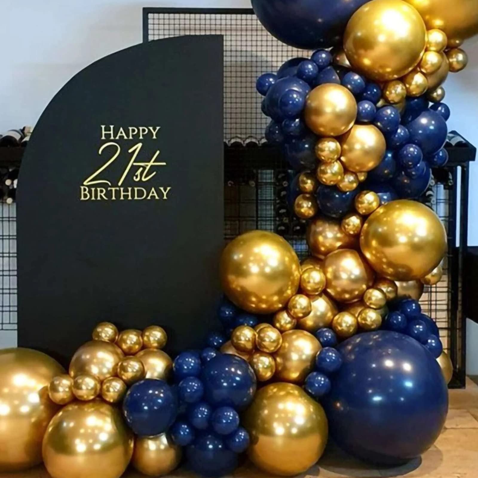 Voircoloria 130pcs Navy Blue Balloons Set – 5-inch, 10-inch, 12-inch, 18-inch for Parties