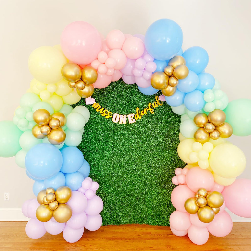 Voircoloria 130pcs Pastel Balloon Garland Kit – Macaron Latex Balloons (5in, 10in, 12in, 18in)