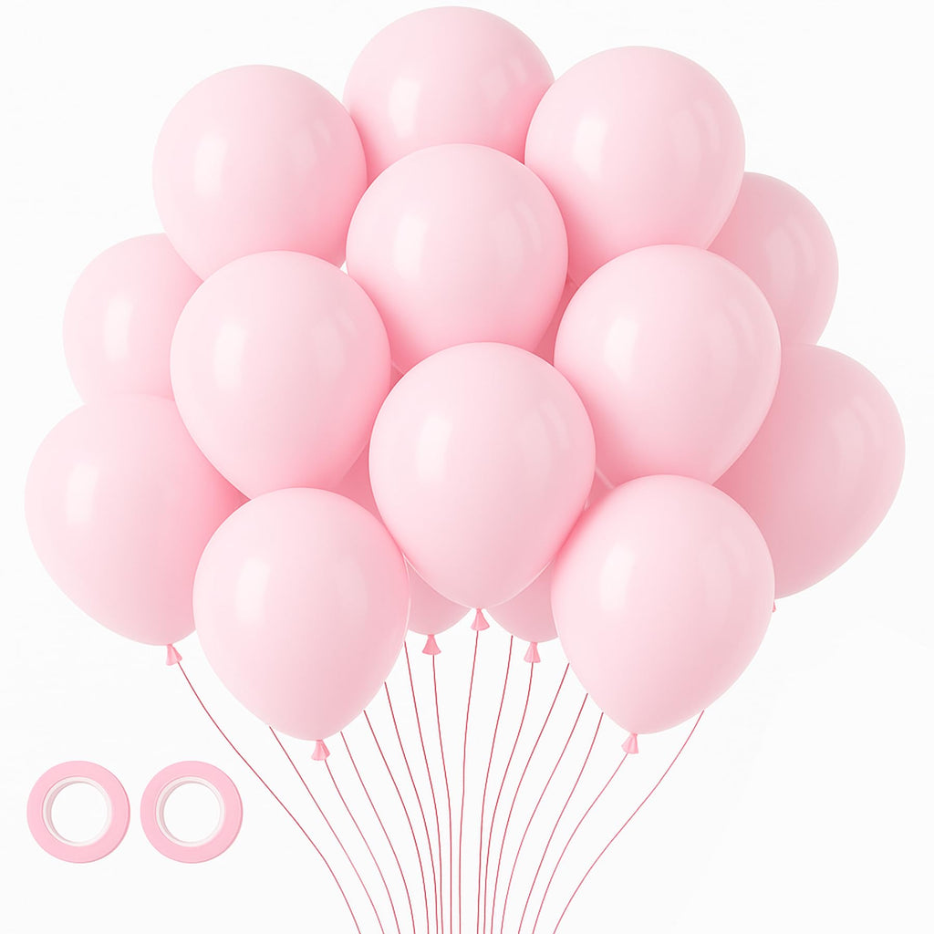 Voircoloria 105pcs Light Pink Balloons – 12in Pastel Pink Party Decor