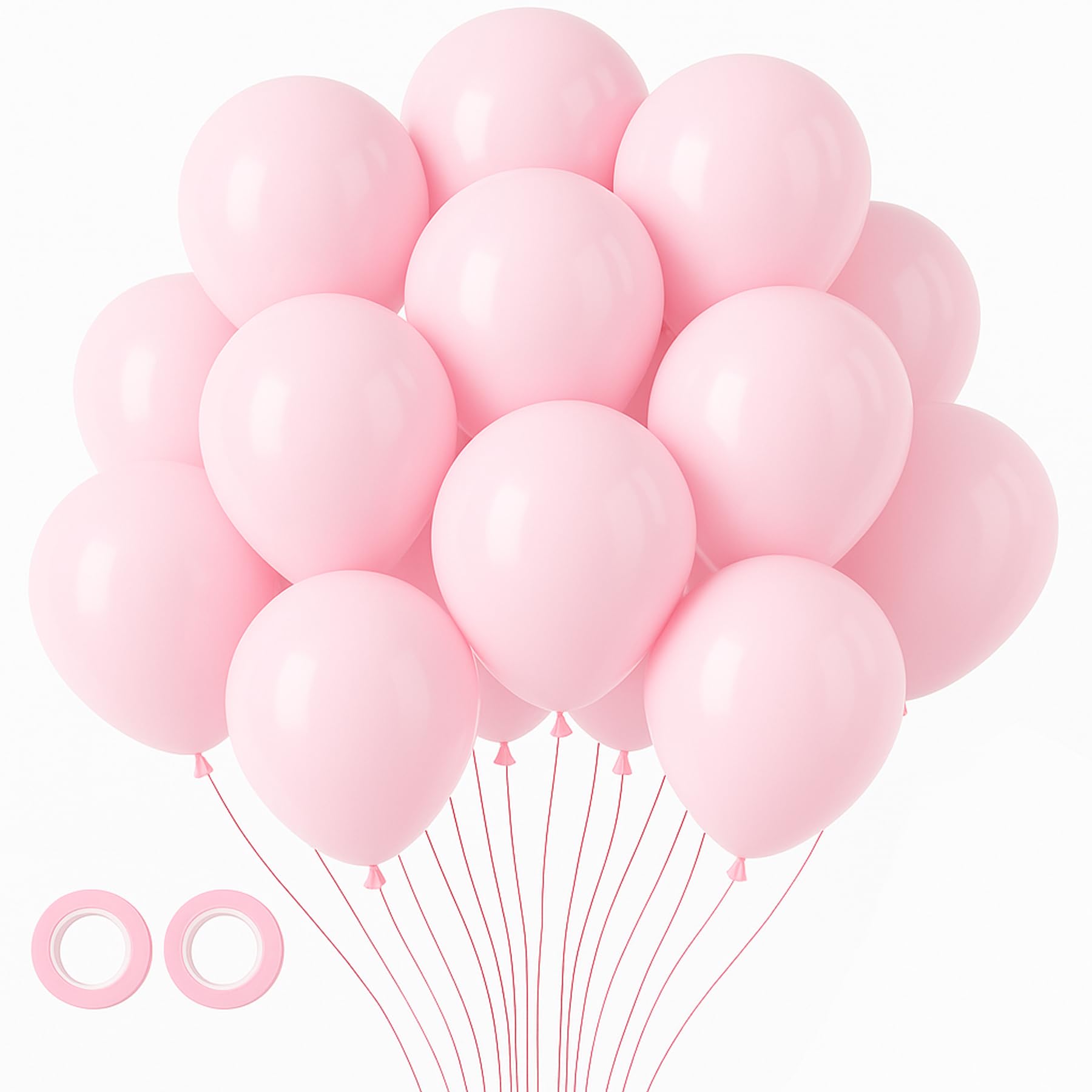 Voircoloria 105pcs Light Pink Balloons – 12in Pastel Pink Party Decor