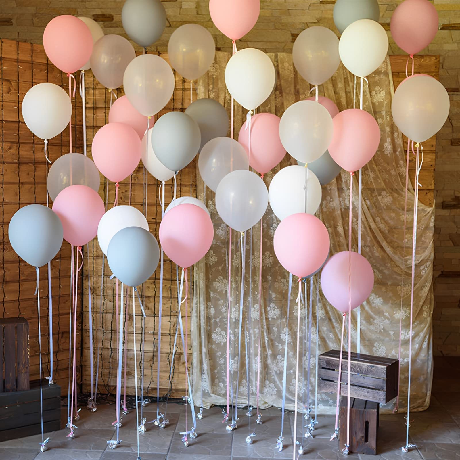 Voircoloria 105pcs Light Pink Balloons – 12in Pastel Pink Party Decor