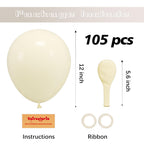 Voircoloria 105pcs Ivory Balloons – Premium Matte Latex for All Celebrations