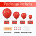 Voircoloria 130pcs Red Balloons – Mixed Sizes for Valentine’s Day, Parties & Celebrations