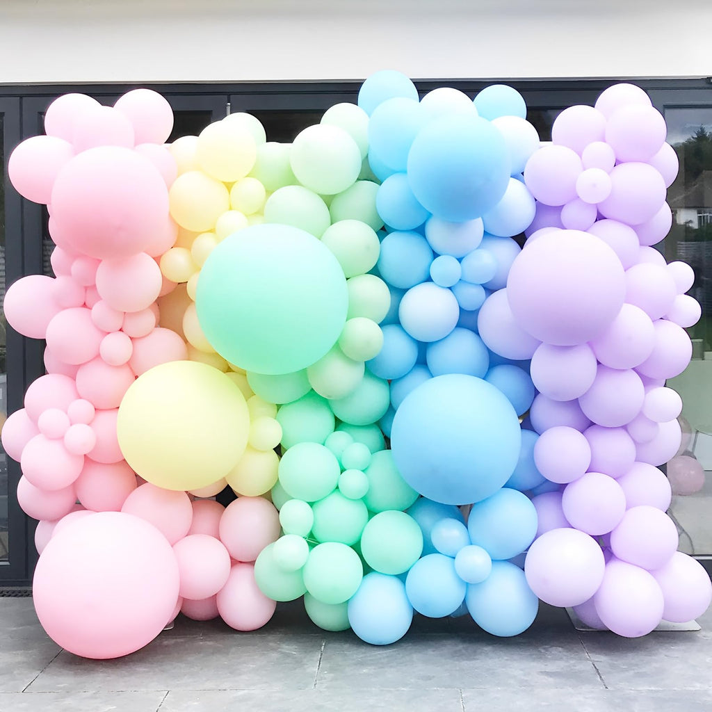 Voircoloria 130pcs Pastel Balloon Garland Kit – Macaron Latex Balloons (5in, 10in, 12in, 18in)