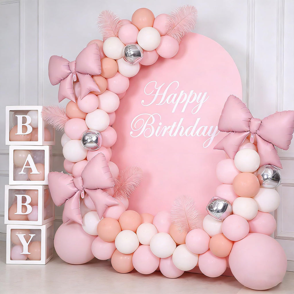 Vorplick 4Pcs Giant Pink Bow Balloons 38in – Elegant Party Decorations