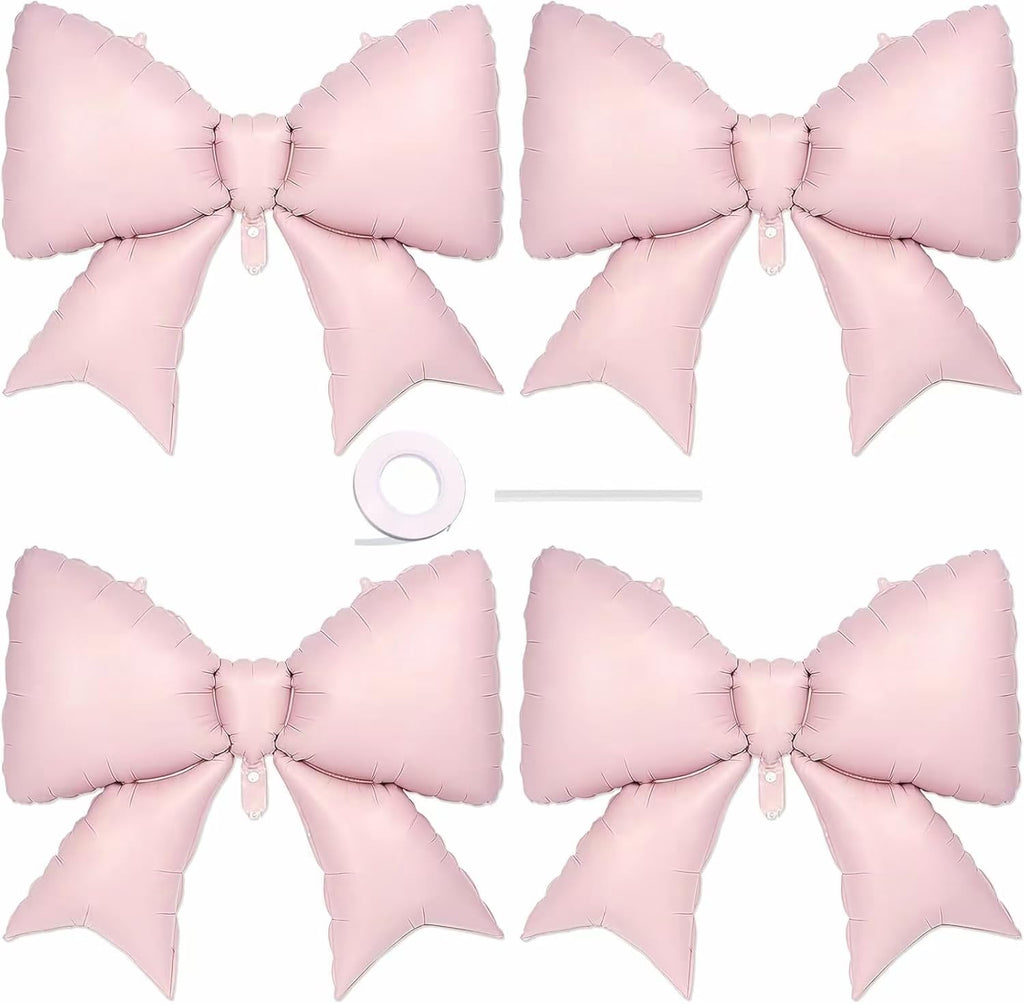 Vorplick 4Pcs Giant Pink Bow Balloons 38in – Elegant Party Decorations
