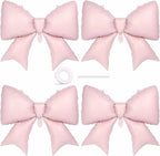 Vorplick 4Pcs Giant Pink Bow Balloons 38in – Elegant Party Decorations
