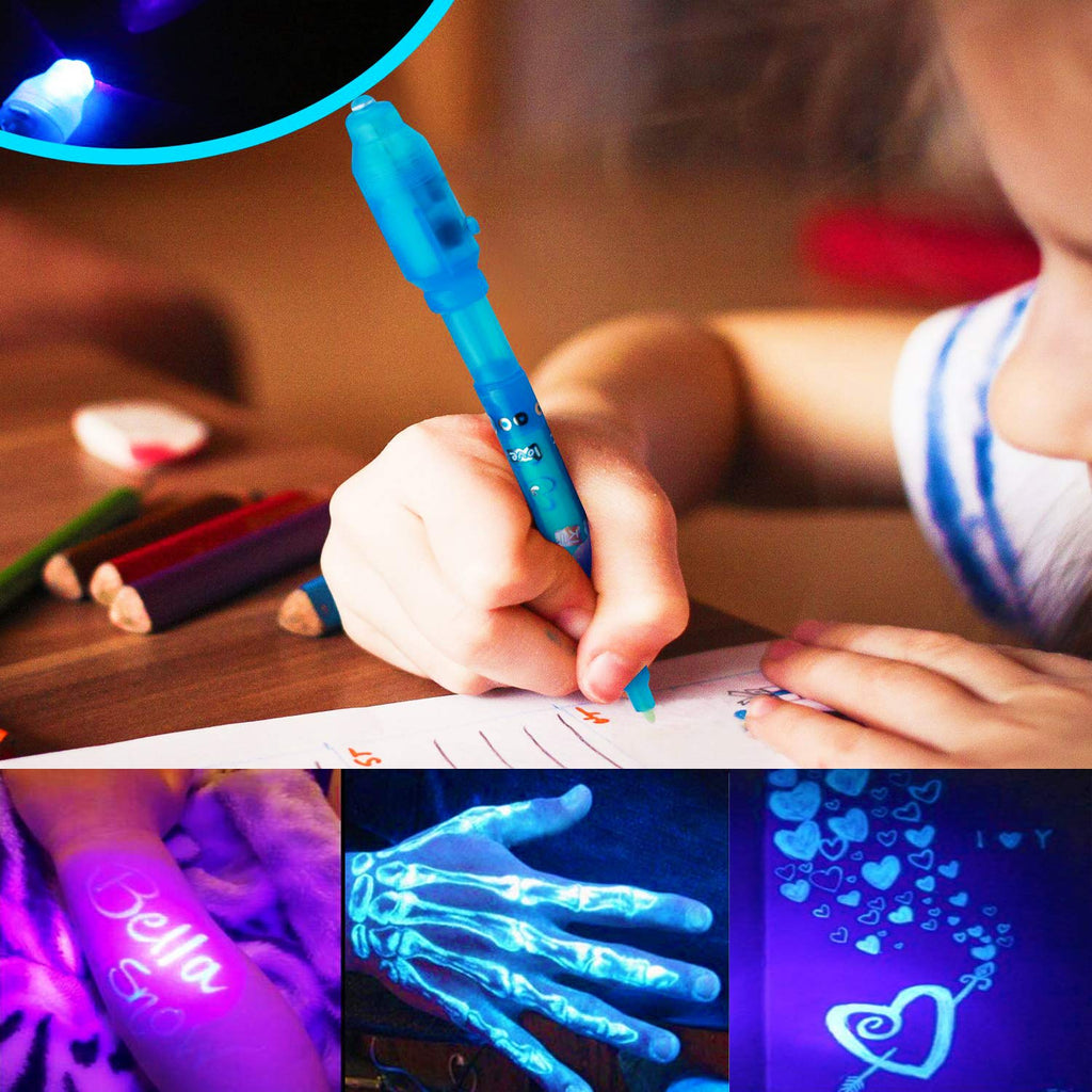 VOVRU Invisible Ink Pen 24Pcs Spy Pen with UV Light – Secret Messages, Party Favors & Gifts