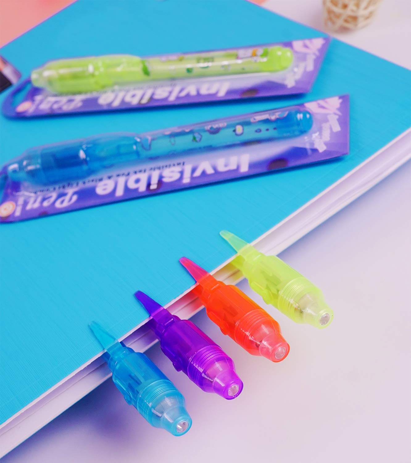 VOVRU Invisible Ink Pen 24Pcs Spy Pen with UV Light – Secret Messages, Party Favors & Gifts