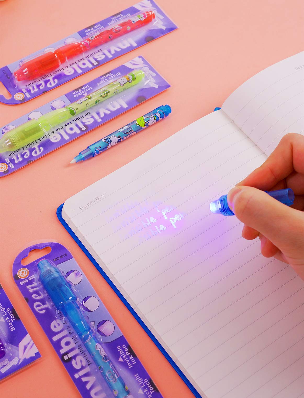 VOVRU Invisible Ink Pen 24Pcs Spy Pen with UV Light – Secret Messages, Party Favors & Gifts