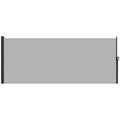 Outsunny Retractable Side Awning, Outdoor Privacy Screen for Garden, Hot Tub, Balcony, Terrace, Pool, 400 x 180cm, Light Grey