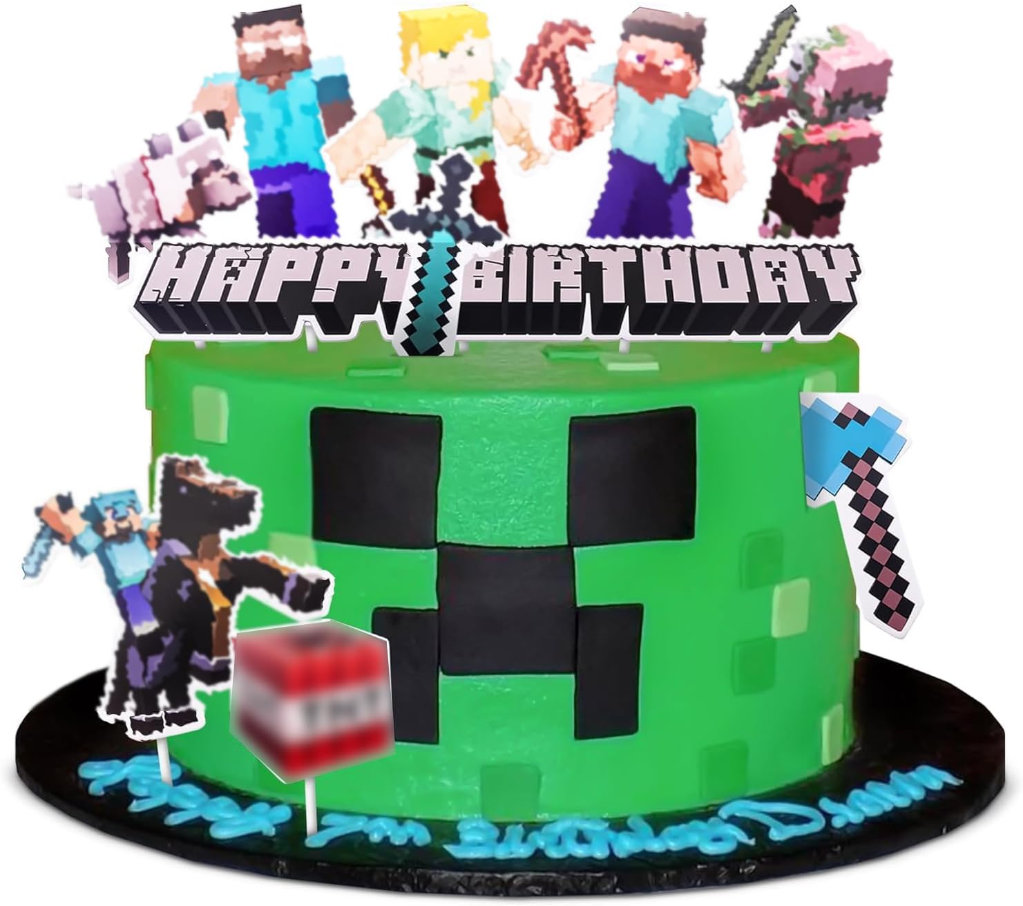 V TOWER 10 Pcs Video Game Cake Topper – Pixel Styled Gamer Cupcake Toppers for Birthdays & Themed Parties