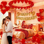 Vurxanqo Happy Anniversary Decorations Kit – Romantic Balloons & Sign Banner