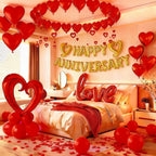 Vurxanqo Happy Anniversary Decorations Kit – Romantic Balloons & Sign Banner