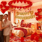 Vurxanqo Happy Anniversary Decorations Kit – Romantic Balloons & Sign Banner