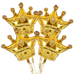 Vuzvuv 4 Pcs Gold Crown Balloons 24 Inch – Foil Crown Balloons for Weddings, Baby Showers, and Anniversaries