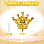 Vuzvuv 4 Pcs Gold Crown Balloons 24 Inch – Foil Crown Balloons for Weddings, Baby Showers, and Anniversaries