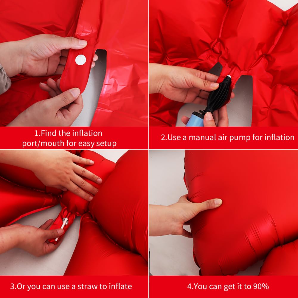 Vuzvuv 5Pcs 38-Inch Giant Red Bow Balloons – Party Decor for Birthdays, Weddings & Gender Reveals